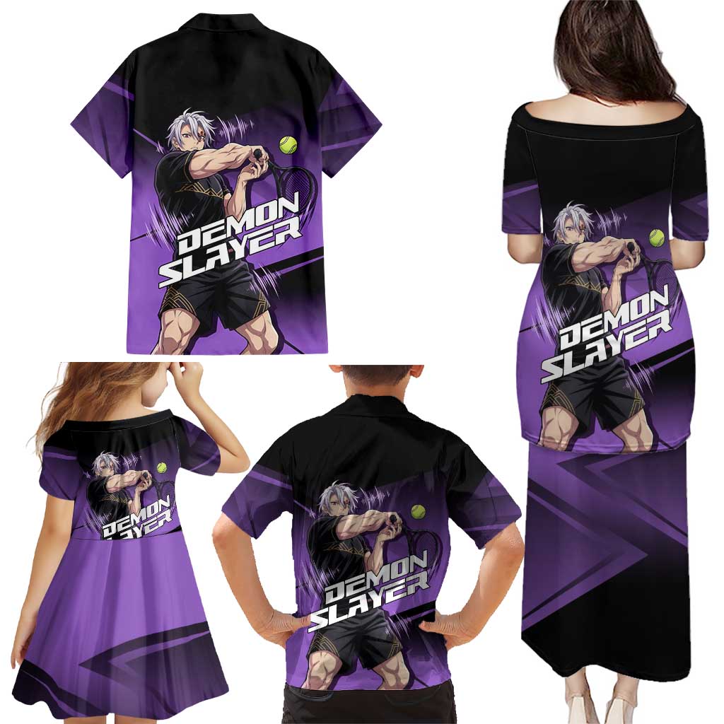 Tengen Uzui Sound Hashira Family Matching Puletasi and Hawaiian Shirt Sporty Anime Mashup Style