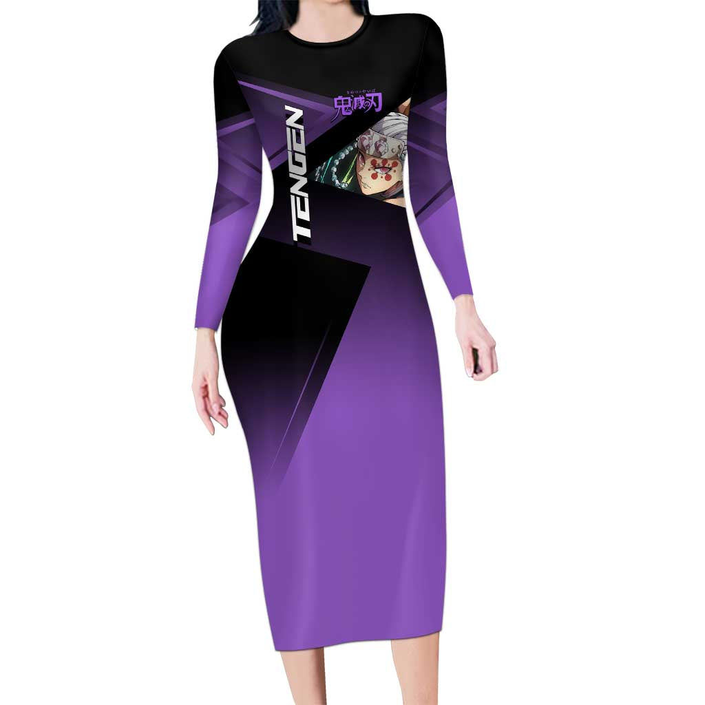 Tengen Uzui Sound Hashira Long Sleeve Bodycon Dress Sporty Anime Mashup Style