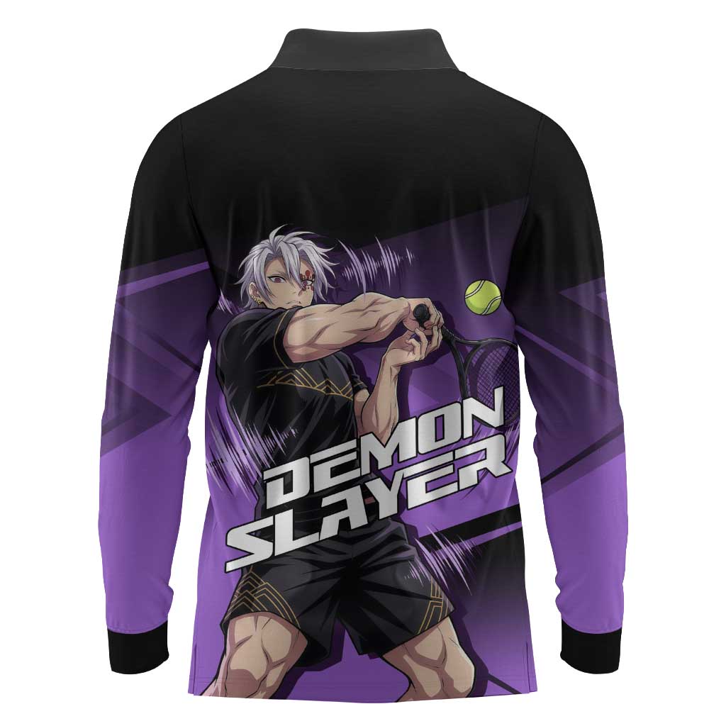Tengen Uzui Sound Hashira Long Sleeve Polo Shirt Sporty Anime Mashup Style