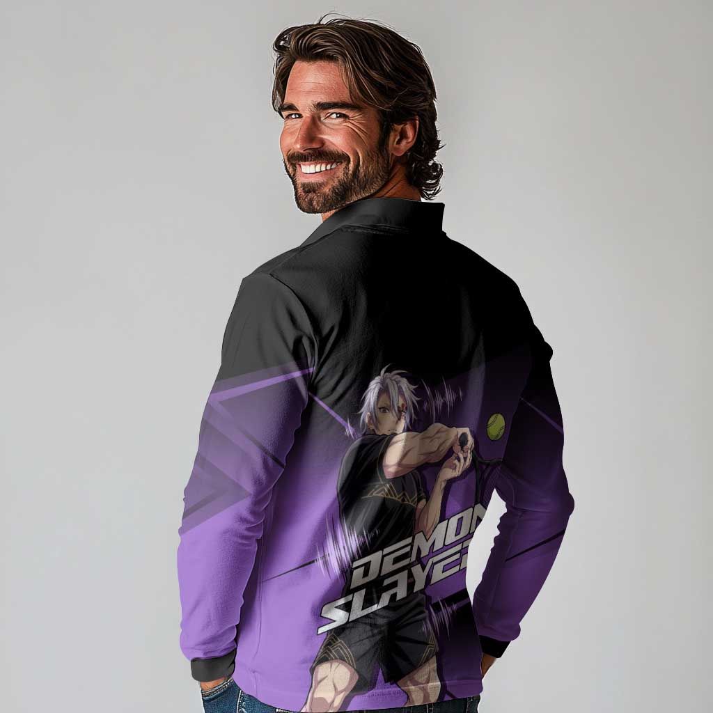 Tengen Uzui Sound Hashira Long Sleeve Polo Shirt Sporty Anime Mashup Style