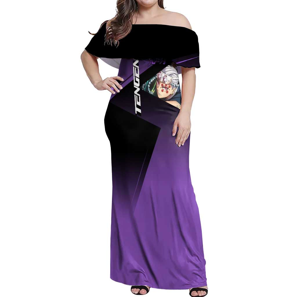 Tengen Uzui Sound Hashira Off Shoulder Maxi Dress Sporty Anime Mashup Style