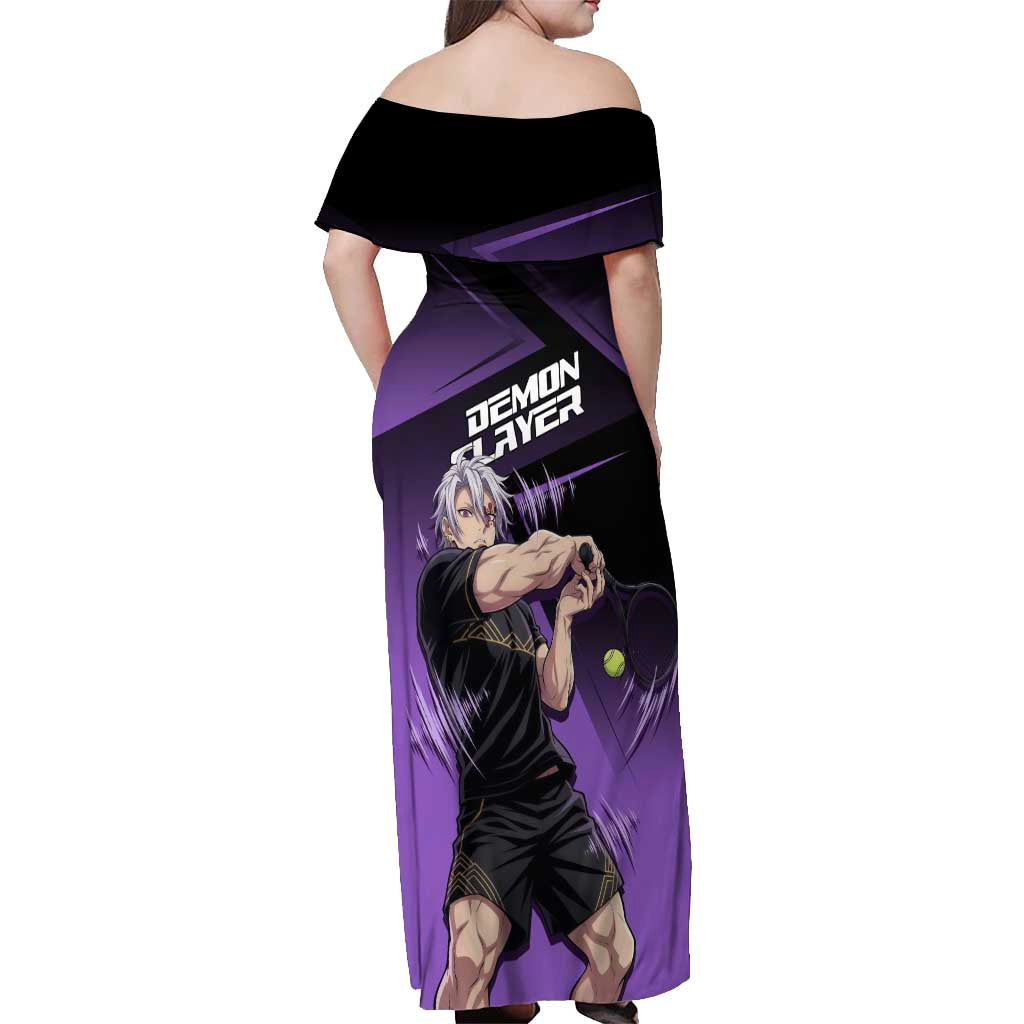 Tengen Uzui Sound Hashira Off Shoulder Maxi Dress Sporty Anime Mashup Style