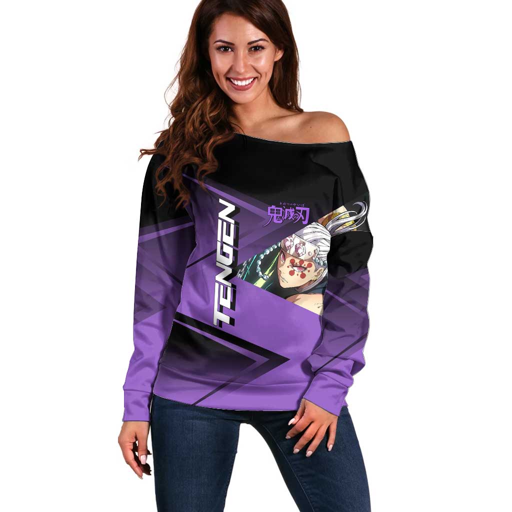 Tengen Uzui Sound Hashira Off Shoulder Sweater Sporty Anime Mashup Style