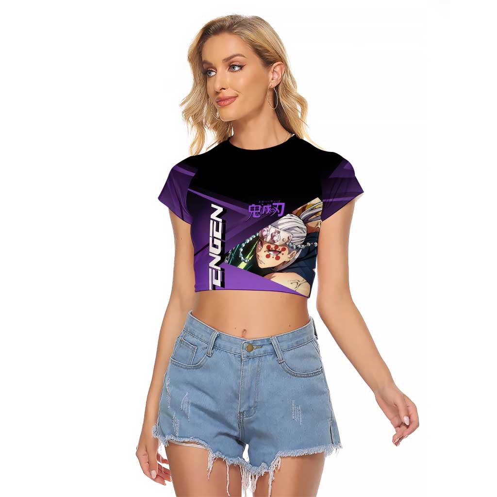 Tengen Uzui Sound Hashira Raglan Cropped T Shirt Sporty Anime Mashup Style