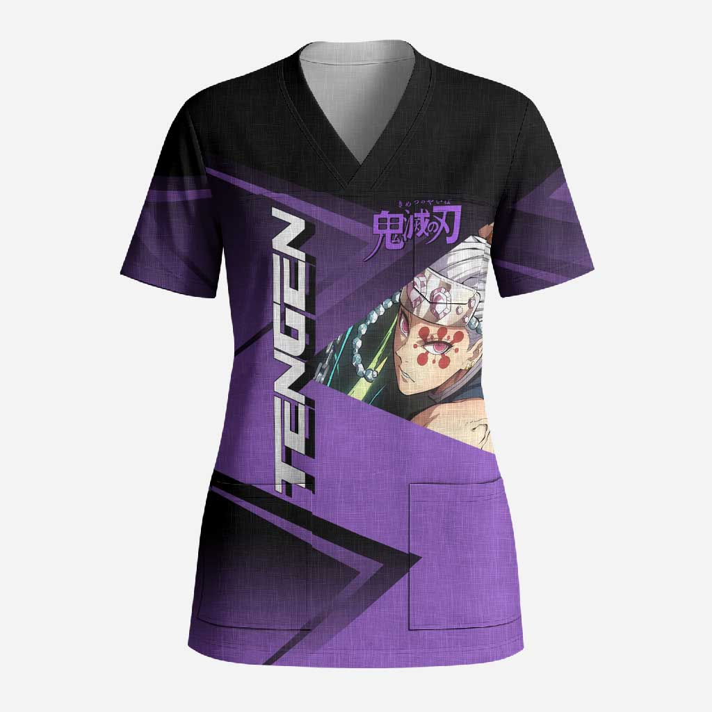 Tengen Uzui Sound Hashira Scrub Top Sporty Anime Mashup Style