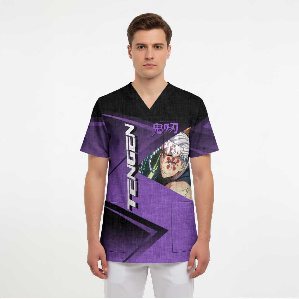 Tengen Uzui Sound Hashira Scrub Top Sporty Anime Mashup Style
