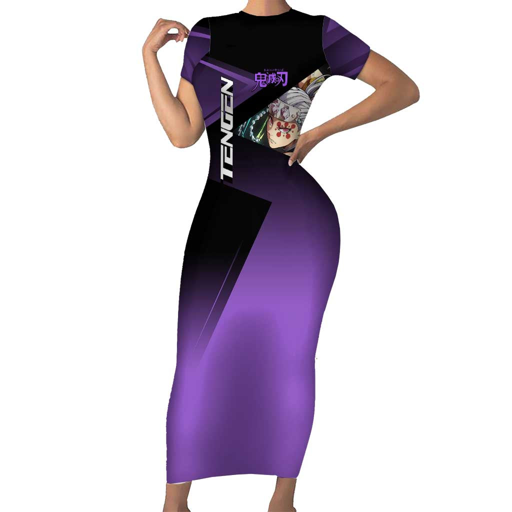 Tengen Uzui Sound Hashira Short Sleeve Bodycon Dress Sporty Anime Mashup Style