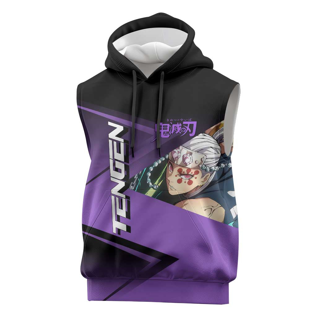 Tengen Uzui Sound Hashira Sleeveless Hoodie Sporty Anime Mashup Style
