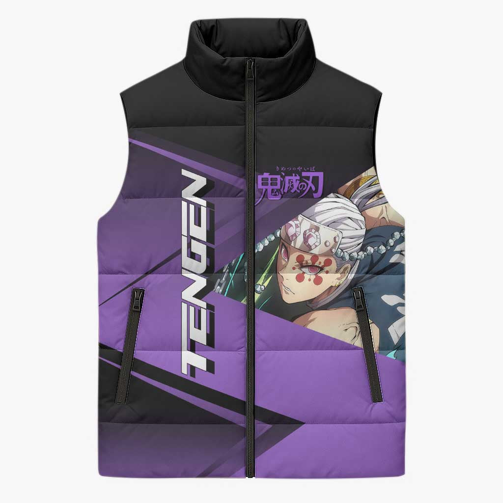 Tengen Uzui Sound Hashira Sleeveless Puffer Jacket Sporty Anime Mashup Style