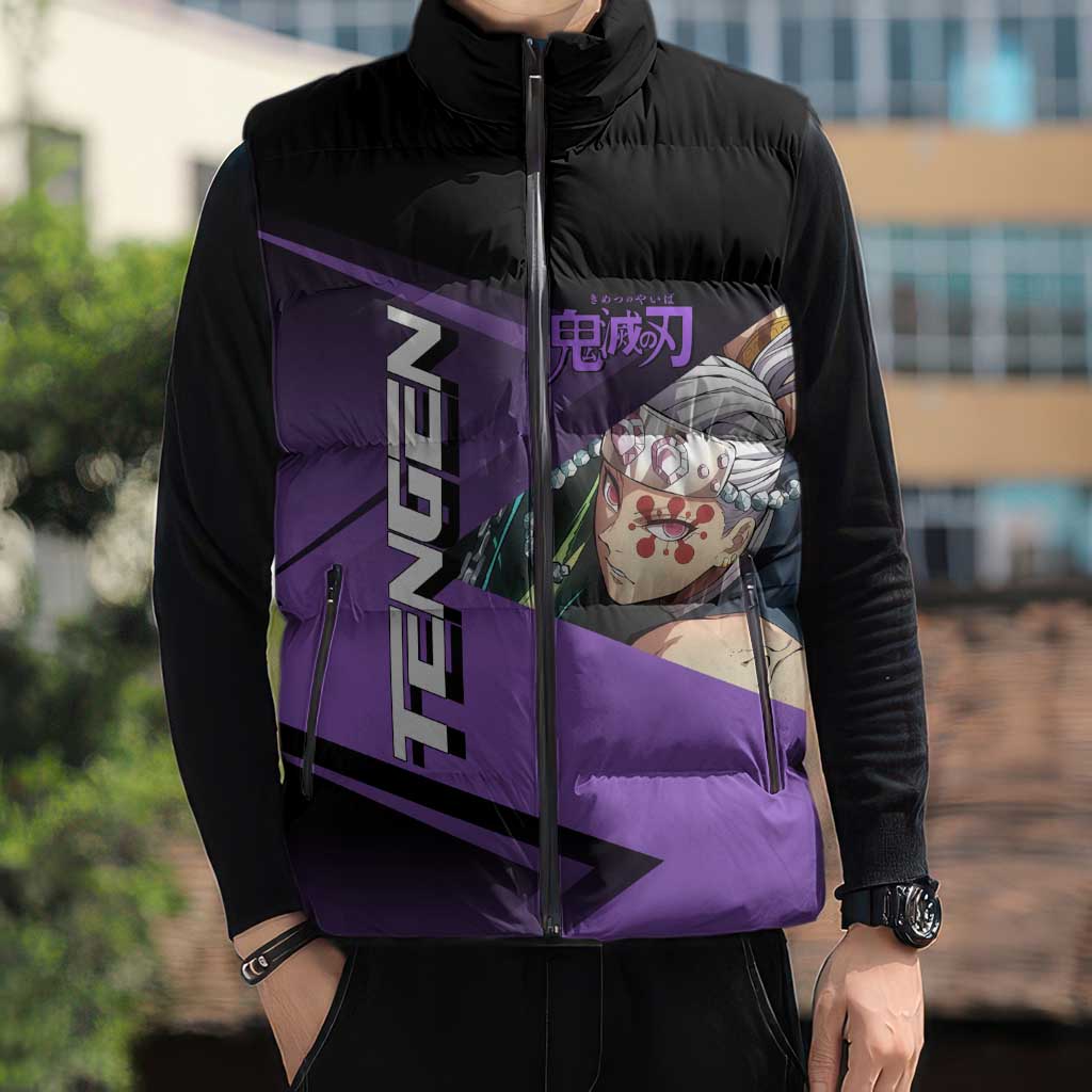 Tengen Uzui Sound Hashira Sleeveless Puffer Jacket Sporty Anime Mashup Style
