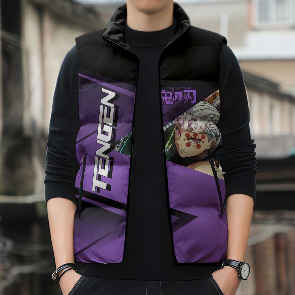 Tengen Uzui Sound Hashira Sleeveless Puffer Jacket Sporty Anime Mashup Style