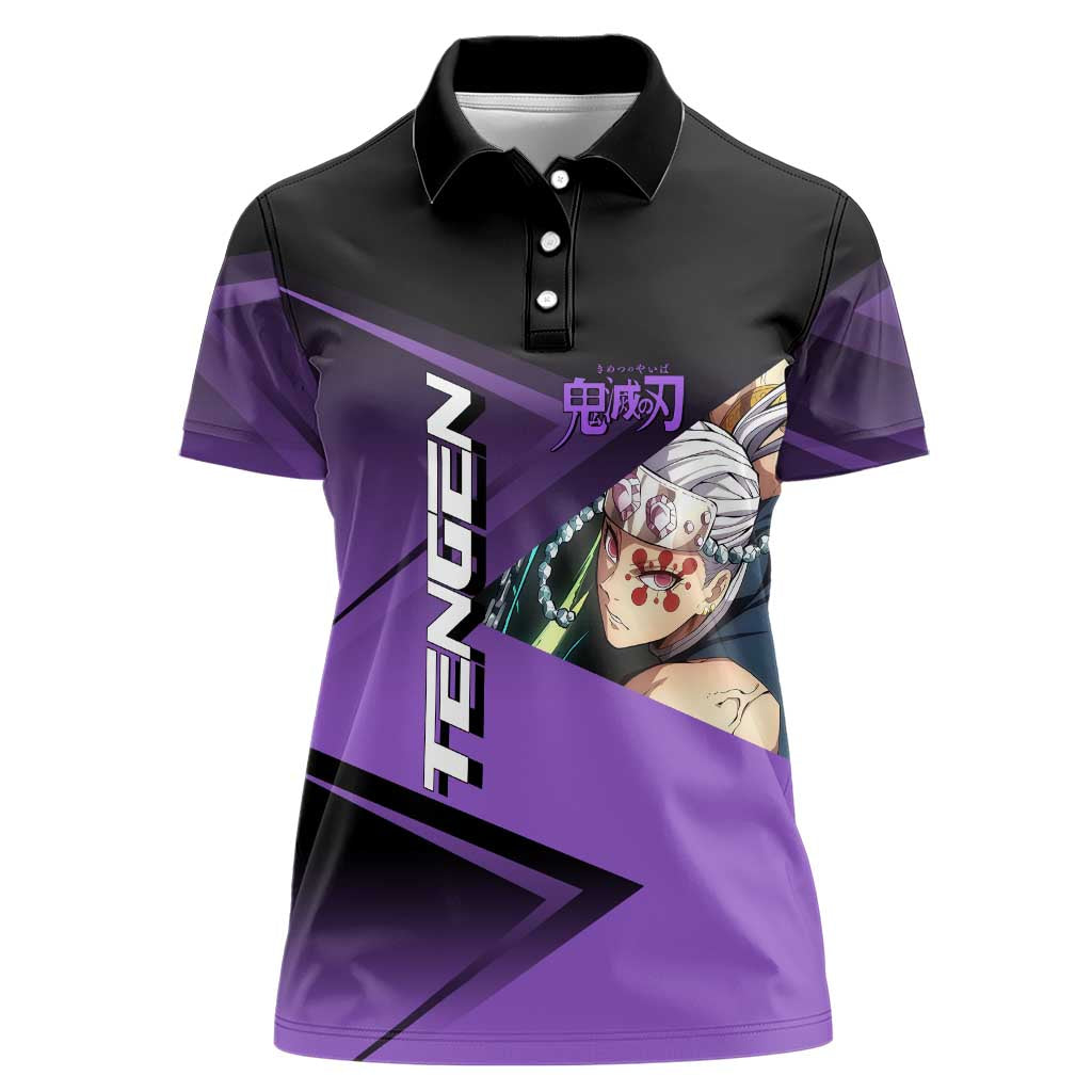 Tengen Uzui Sound Hashira Women Polo Shirt Sporty Anime Mashup Style