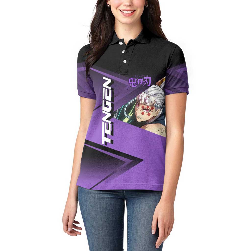 Tengen Uzui Sound Hashira Women Polo Shirt Sporty Anime Mashup Style