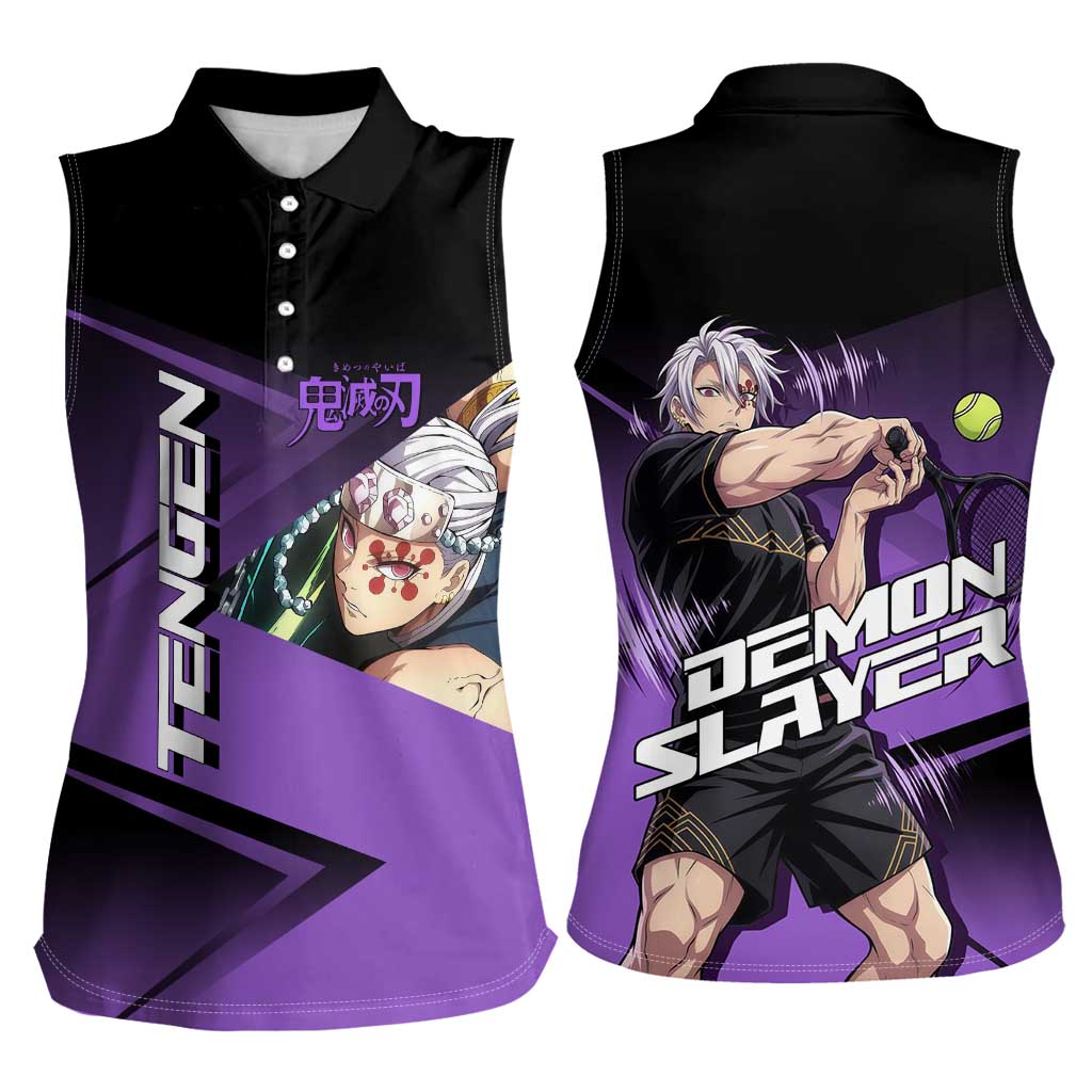 Tengen Uzui Sound Hashira Women Sleeveless Polo Shirt Sporty Anime Mashup Style