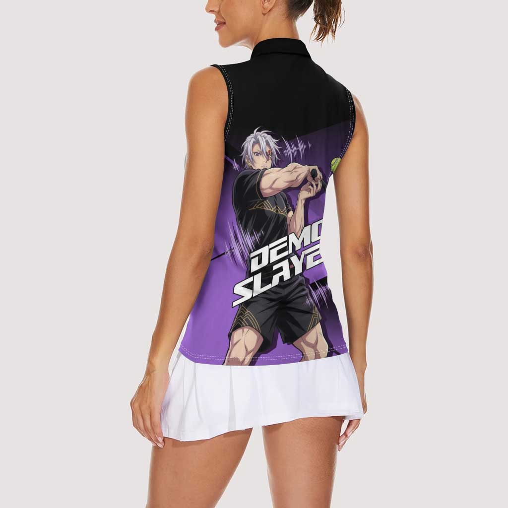 Tengen Uzui Sound Hashira Women Sleeveless Polo Shirt Sporty Anime Mashup Style