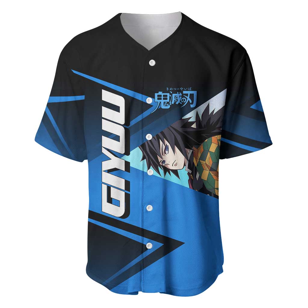 Giyuu Tomioka Water Serve Baseball Jersey Sporty Anime Mashup Style