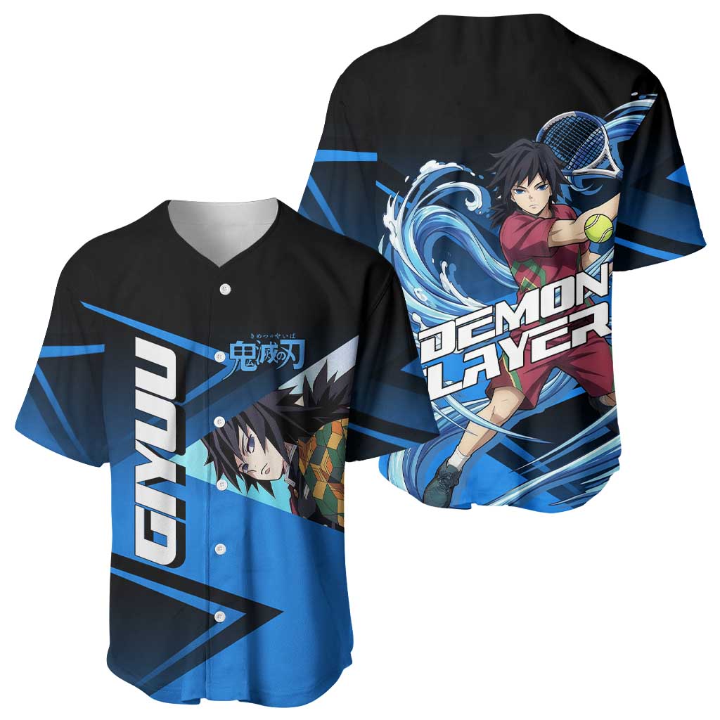 Giyuu Tomioka Water Serve Baseball Jersey Sporty Anime Mashup Style