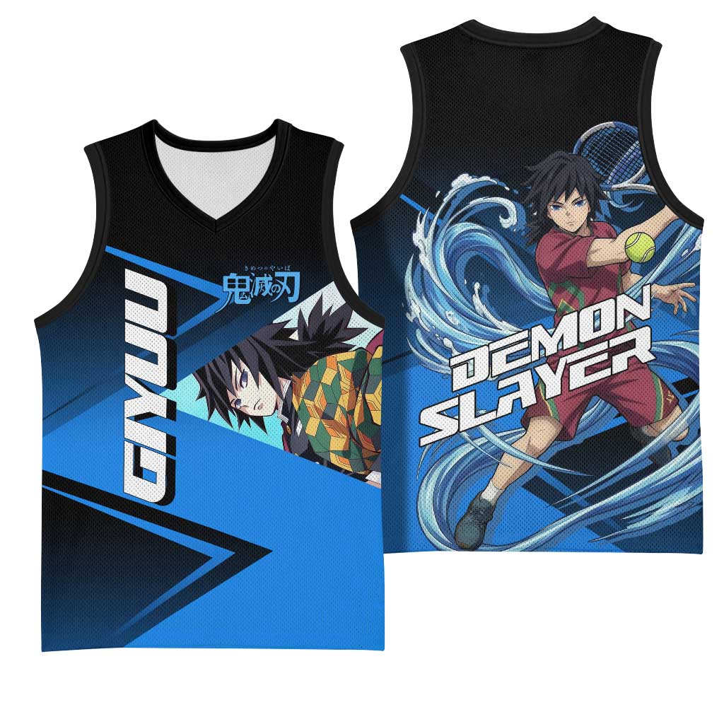Giyuu Tomioka Water Serve Basketball Jersey Sporty Anime Mashup Style