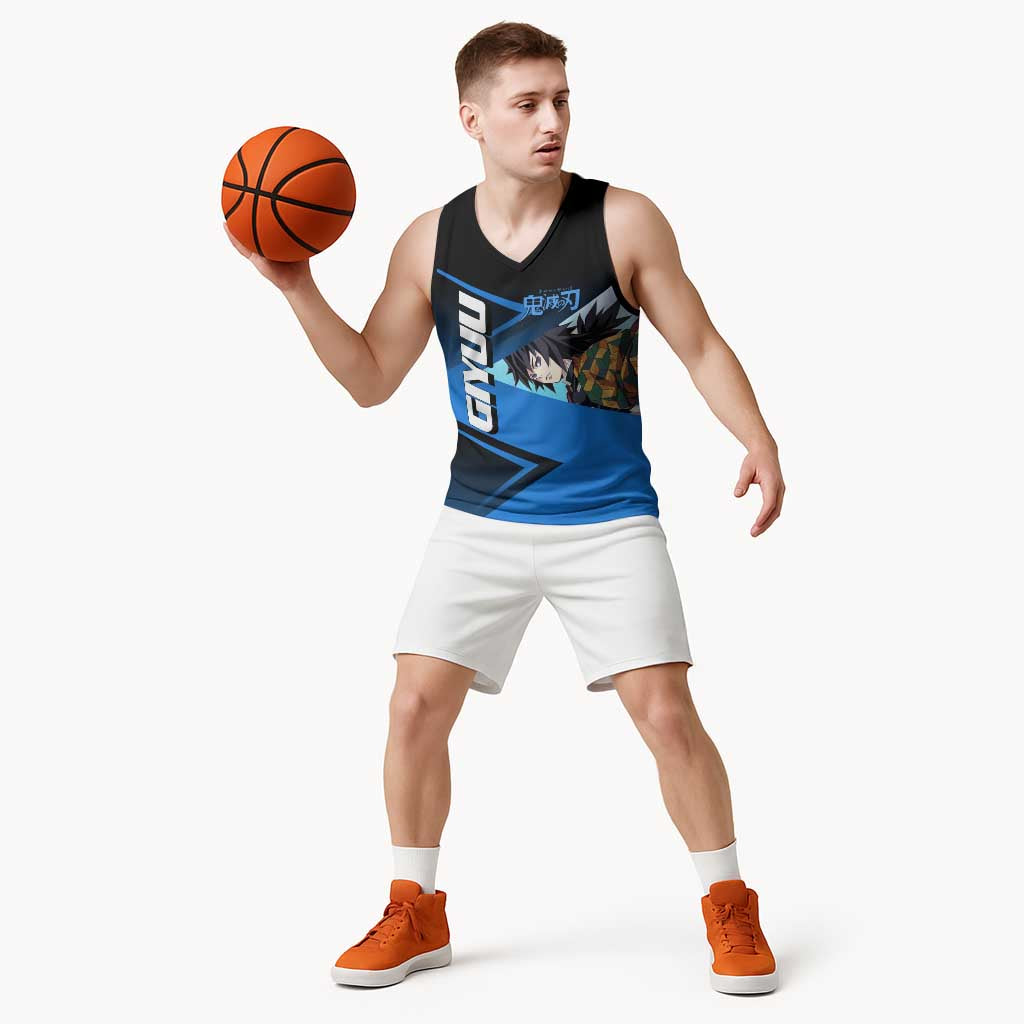 Giyuu Tomioka Water Serve Basketball Jersey Sporty Anime Mashup Style