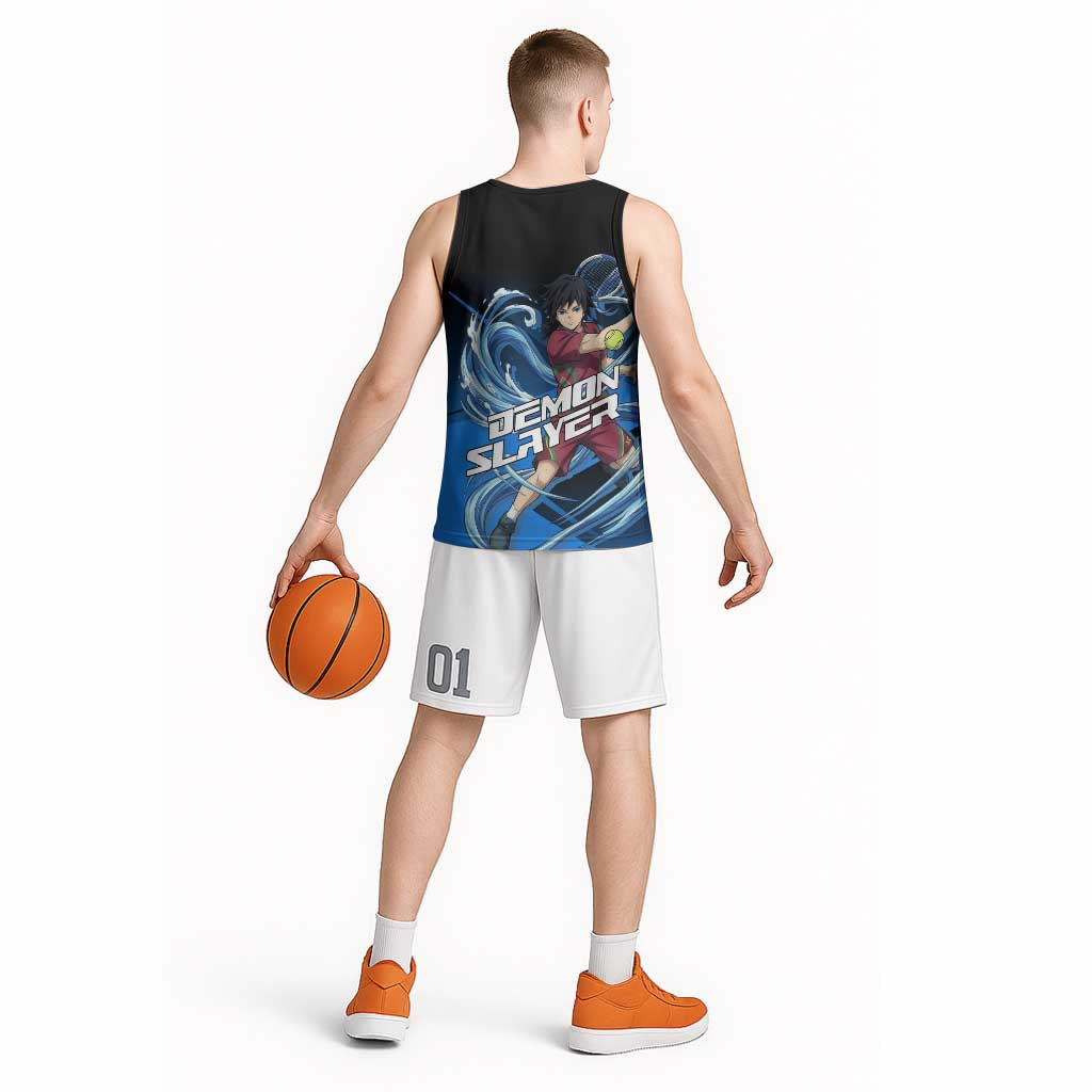 Giyuu Tomioka Water Serve Basketball Jersey Sporty Anime Mashup Style