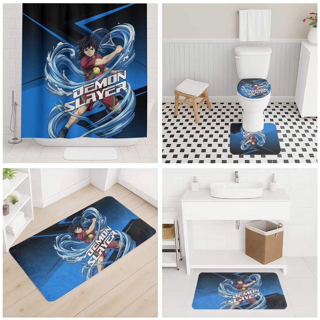 Giyuu Tomioka Water Serve Bathroom Set Sporty Anime Mashup Style