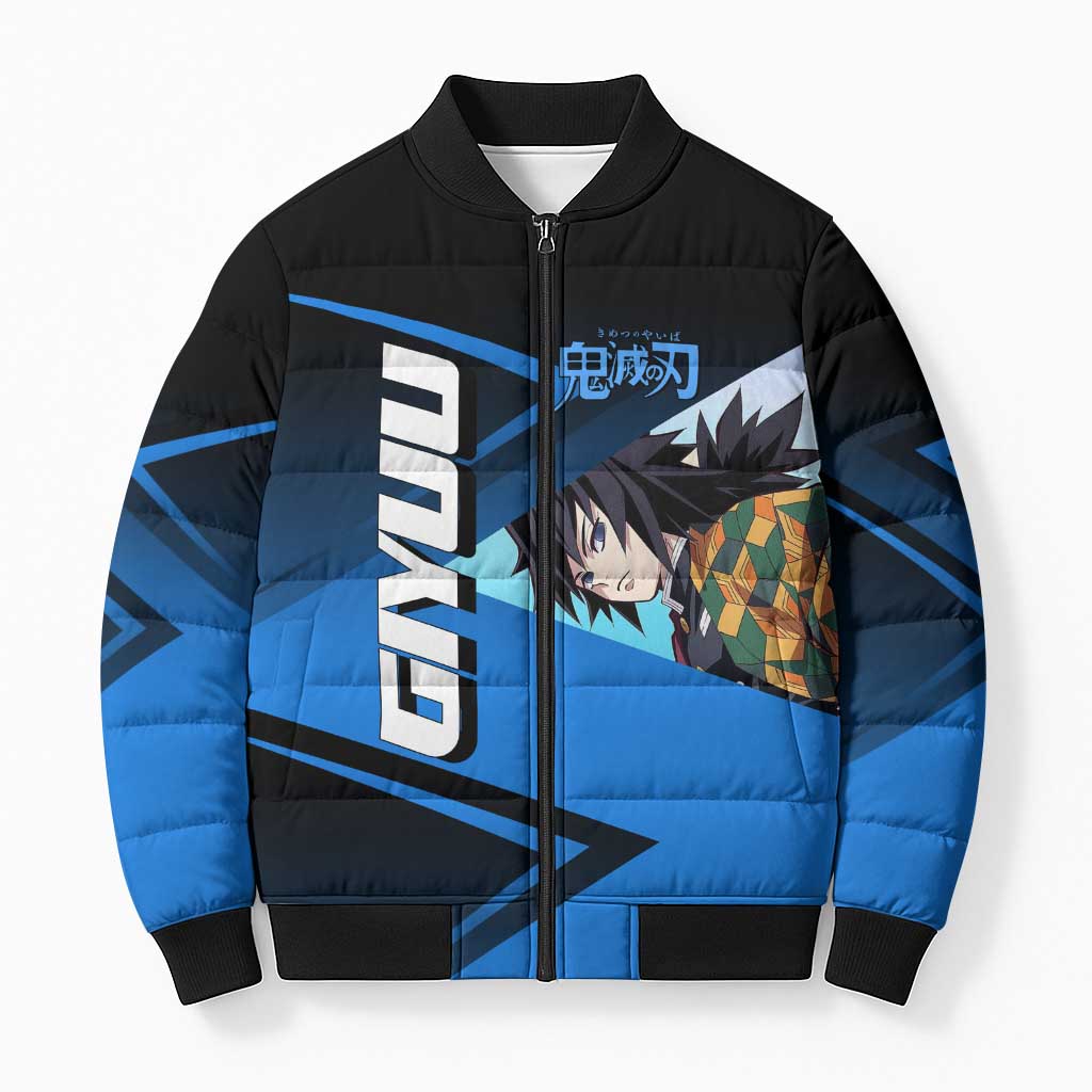 Giyuu Tomioka Water Serve Bomber Puffer Jacket Sporty Anime Mashup Style