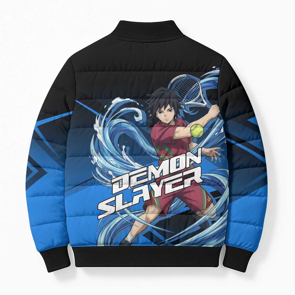 Giyuu Tomioka Water Serve Bomber Puffer Jacket Sporty Anime Mashup Style