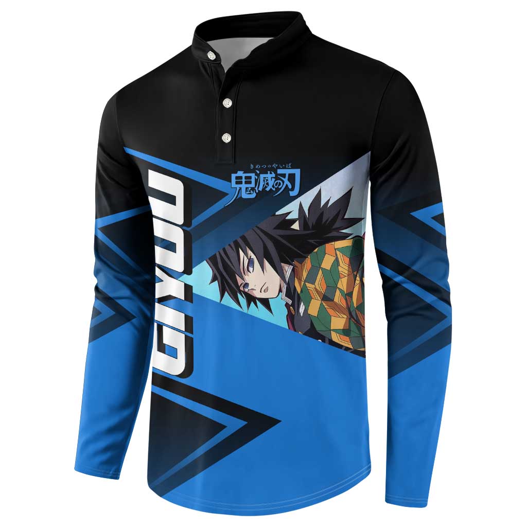 Giyuu Tomioka Water Serve Button Sweatshirt Sporty Anime Mashup Style