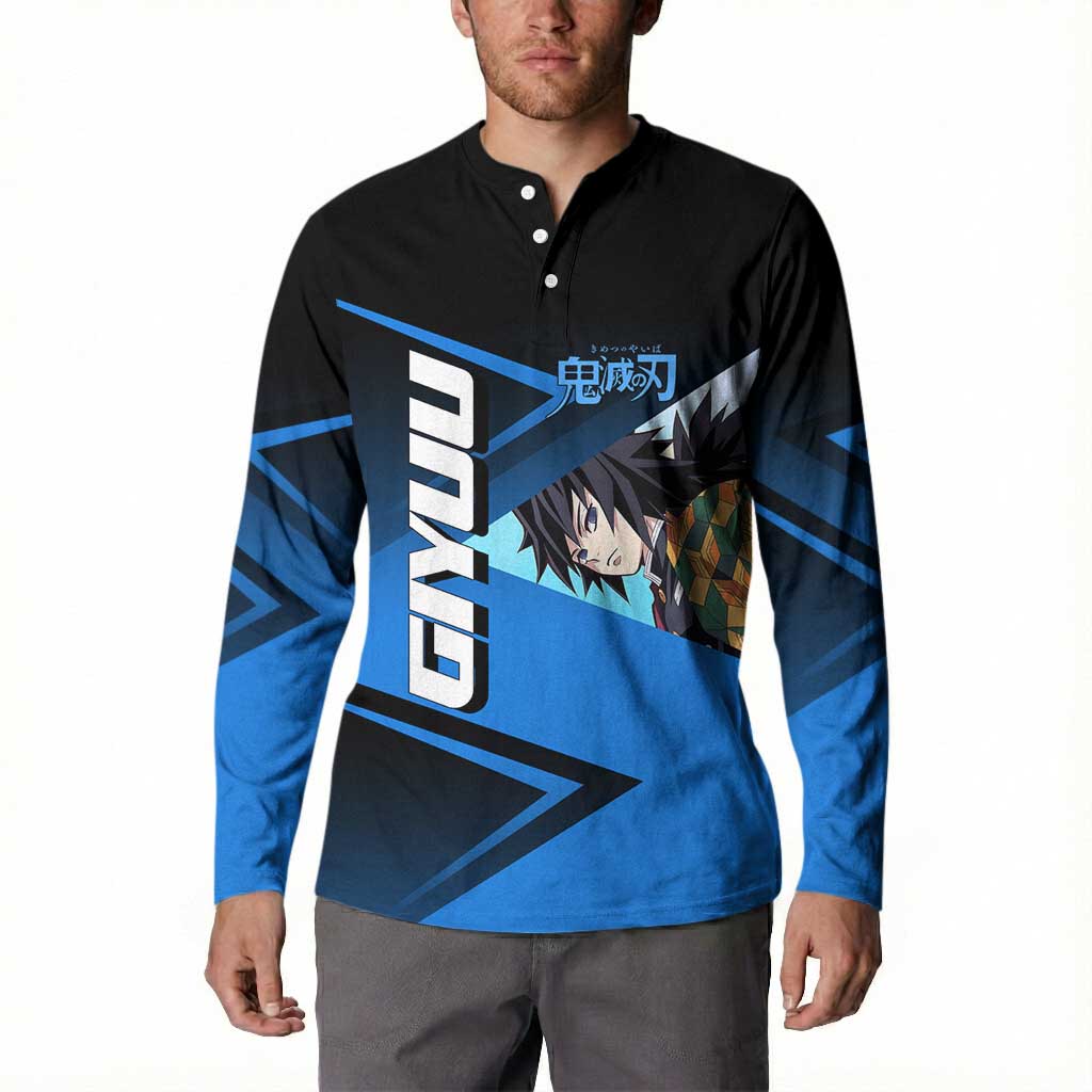 Giyuu Tomioka Water Serve Button Sweatshirt Sporty Anime Mashup Style