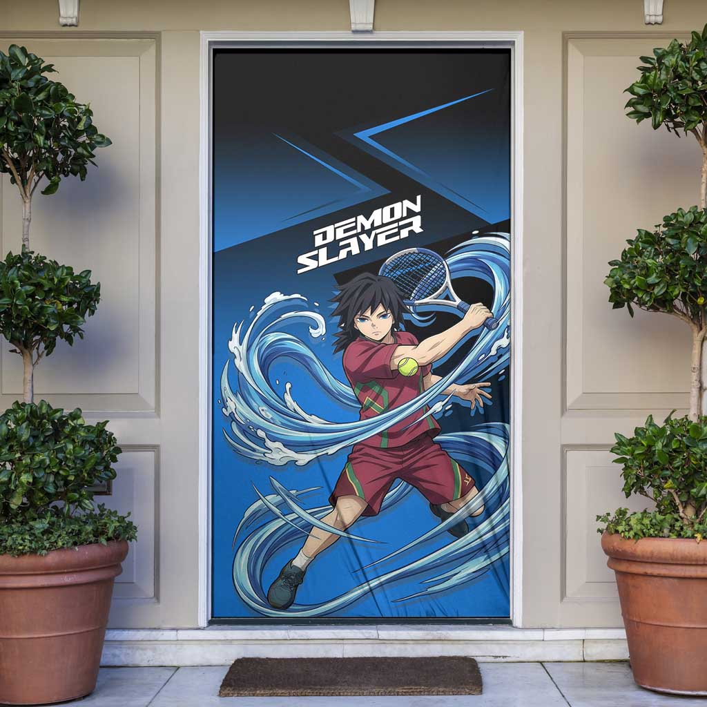 Giyuu Tomioka Water Serve Door Cover Sporty Anime Mashup Style