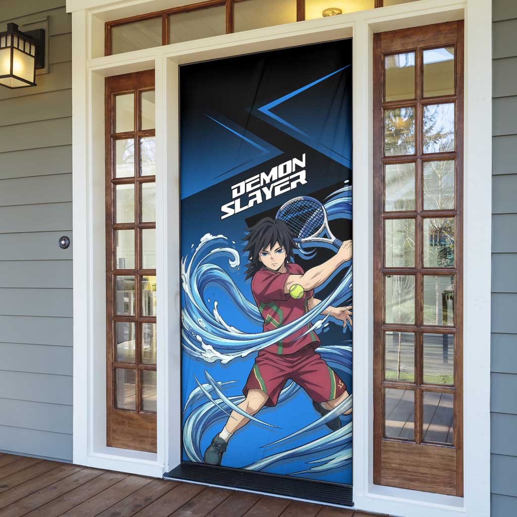 Giyuu Tomioka Water Serve Door Cover Sporty Anime Mashup Style