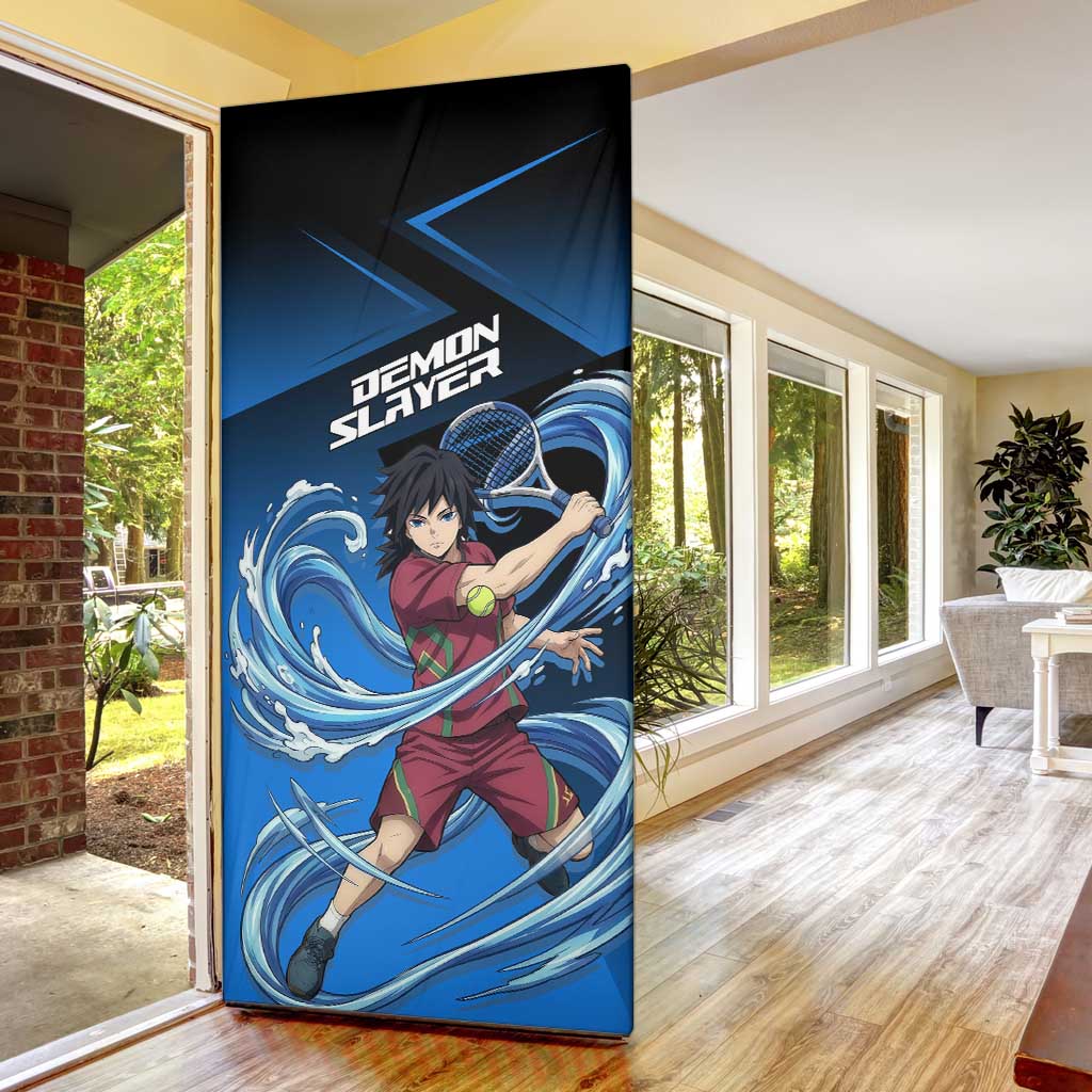 Giyuu Tomioka Water Serve Door Cover Sporty Anime Mashup Style