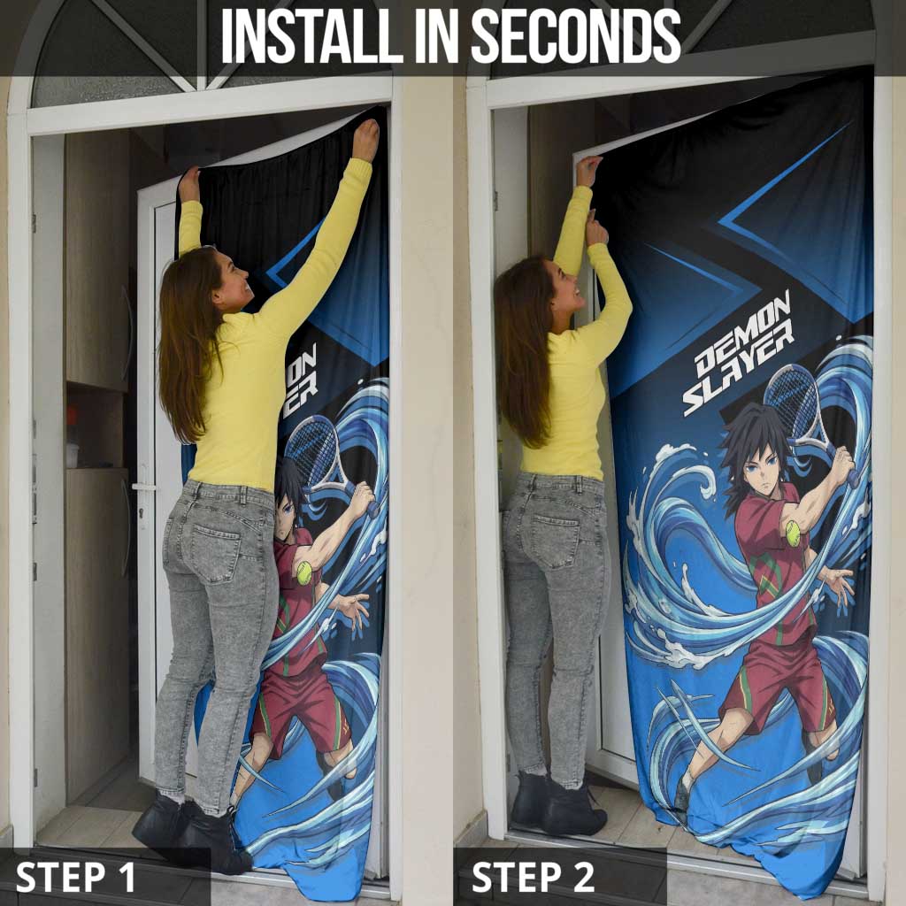 Giyuu Tomioka Water Serve Door Cover Sporty Anime Mashup Style