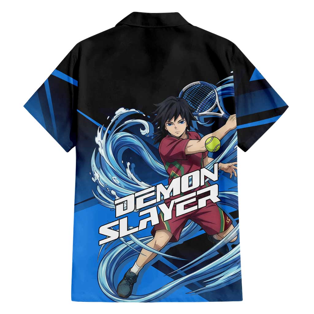 Giyuu Tomioka Water Serve Family Matching Off Shoulder Maxi Dress and Hawaiian Shirt Sporty Anime Mashup Style