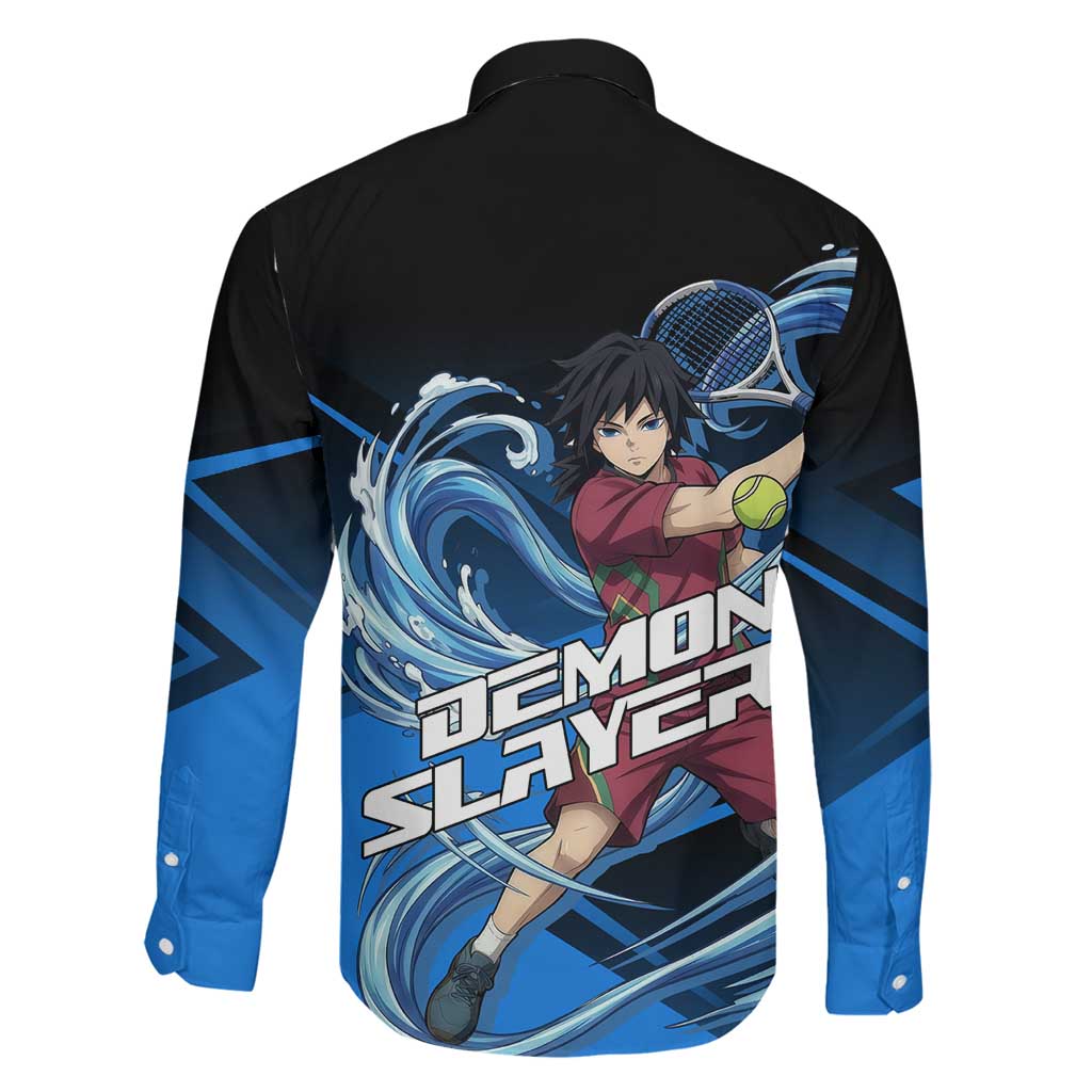 Giyuu Tomioka Water Serve Family Matching Summer Maxi Dress and Hawaiian Shirt Sporty Anime Mashup Style