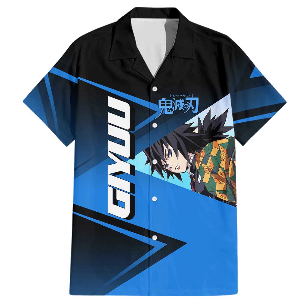 Giyuu Tomioka Water Serve Family Matching Tank Maxi Dress and Hawaiian Shirt Sporty Anime Mashup Style