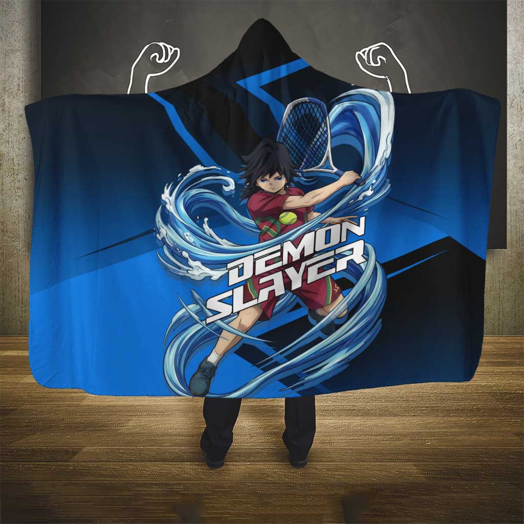 Giyuu Tomioka Water Serve Hooded Blanket Sporty Anime Mashup Style