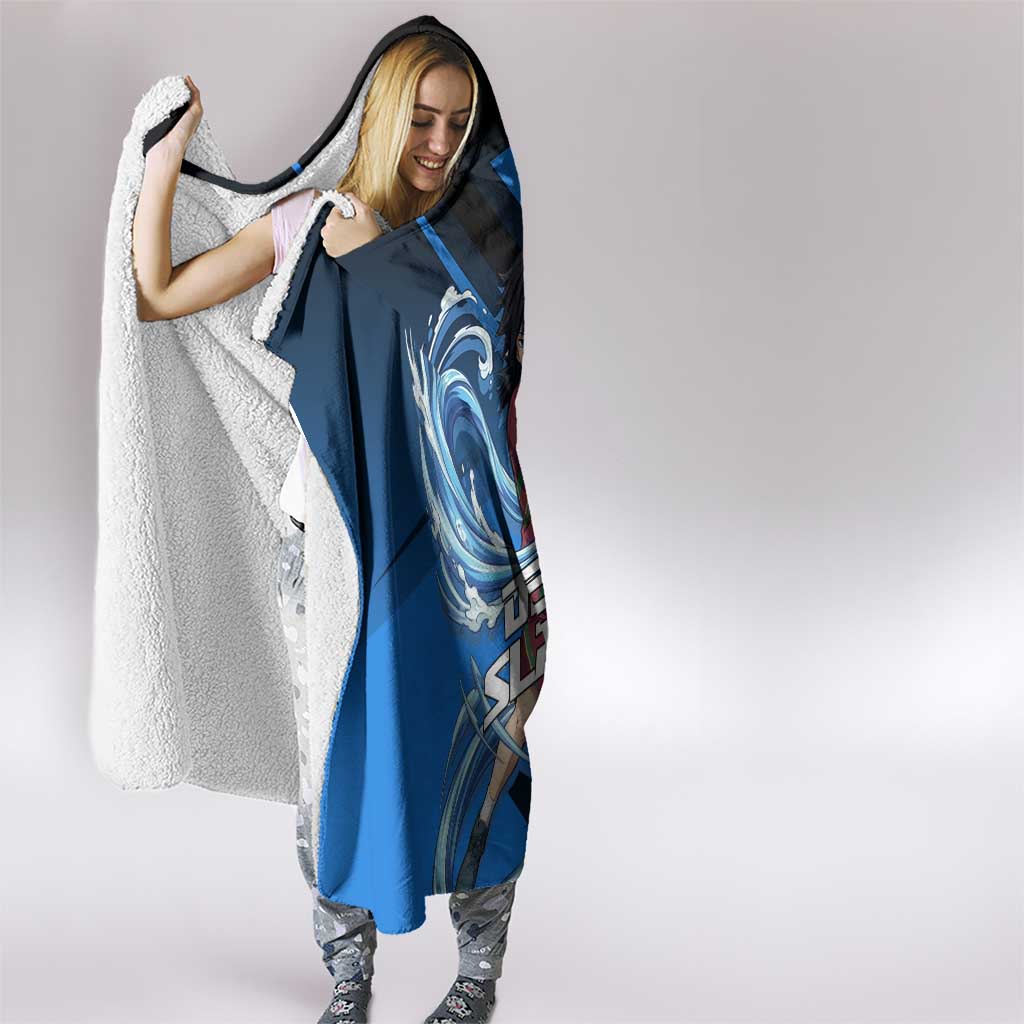 Giyuu Tomioka Water Serve Hooded Blanket Sporty Anime Mashup Style