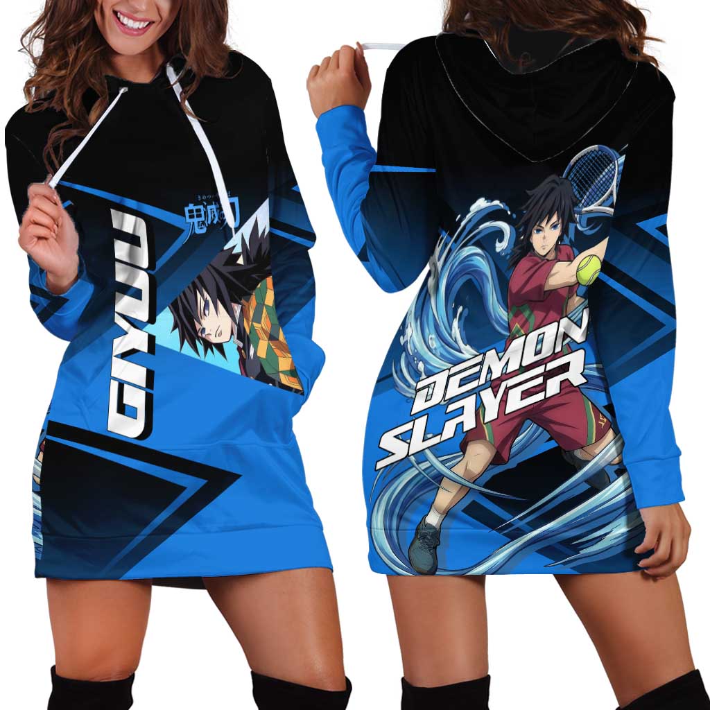 Giyuu Tomioka Water Serve Hoodie Dress Sporty Anime Mashup Style