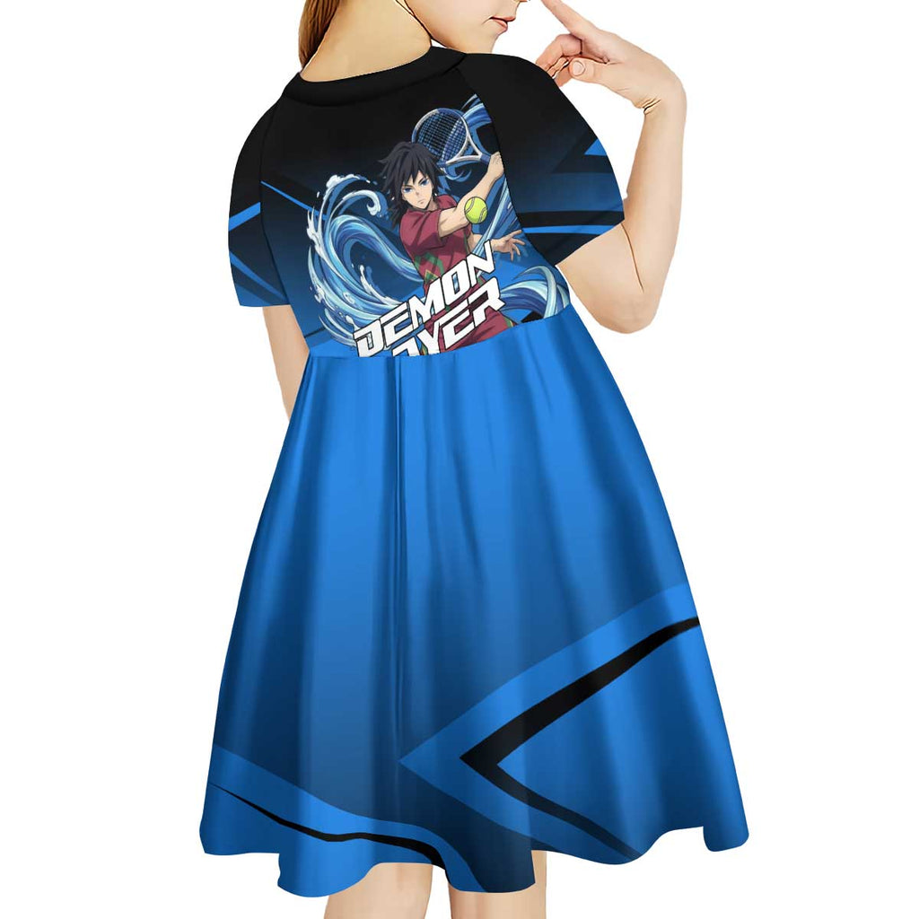 Giyuu Tomioka Water Serve Kid Short Sleeve Dress Sporty Anime Mashup Style