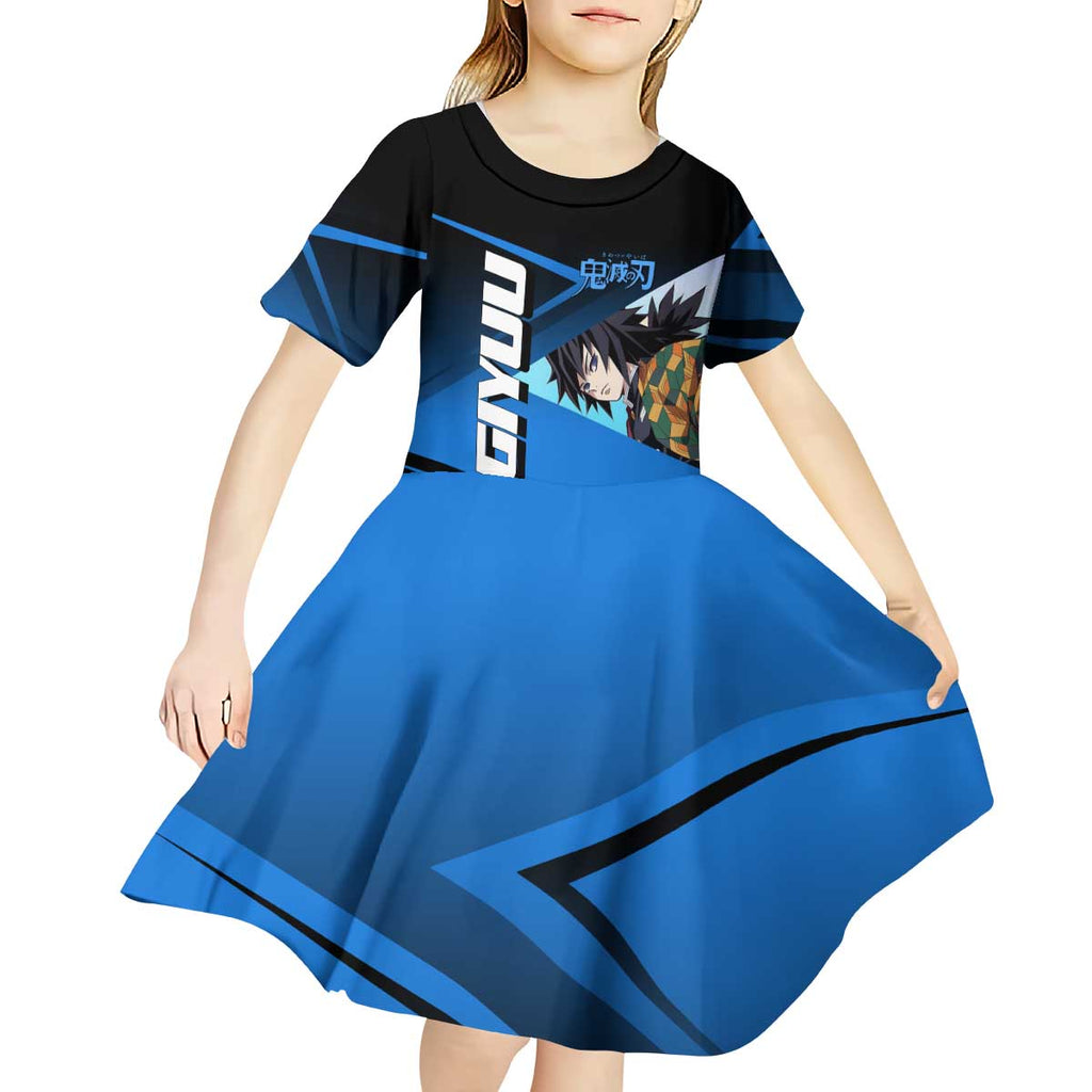 Giyuu Tomioka Water Serve Kid Short Sleeve Dress Sporty Anime Mashup Style