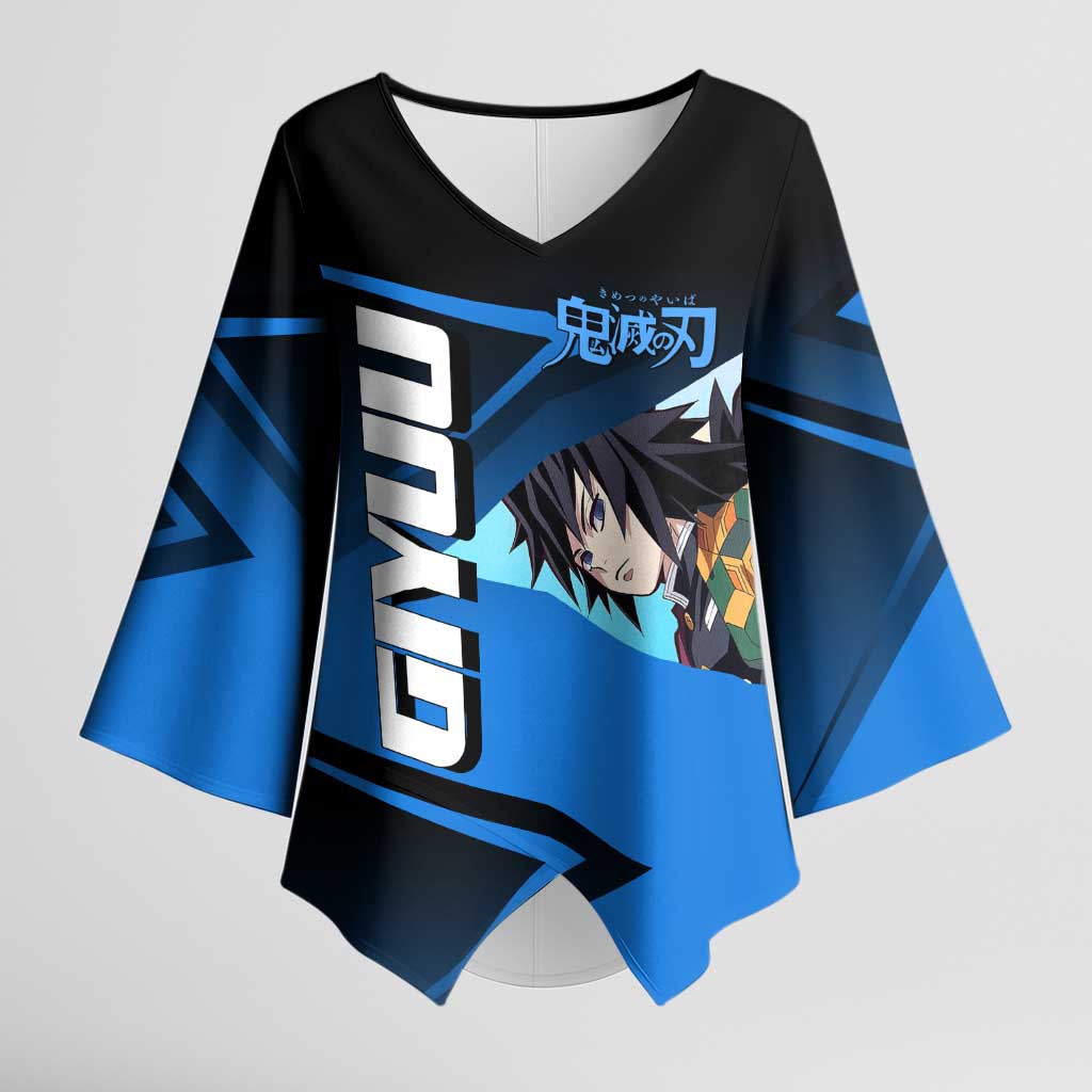 Giyuu Tomioka Water Serve Kimono Sleeve Blouse Sporty Anime Mashup Style