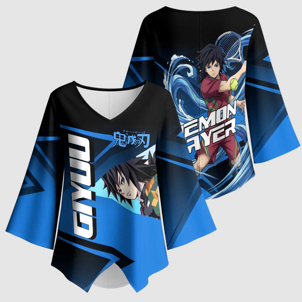Giyuu Tomioka Water Serve Kimono Sleeve Blouse Sporty Anime Mashup Style