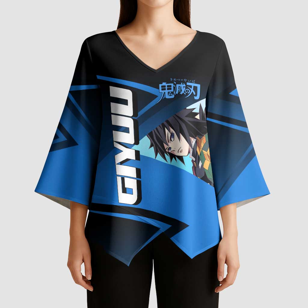 Giyuu Tomioka Water Serve Kimono Sleeve Blouse Sporty Anime Mashup Style