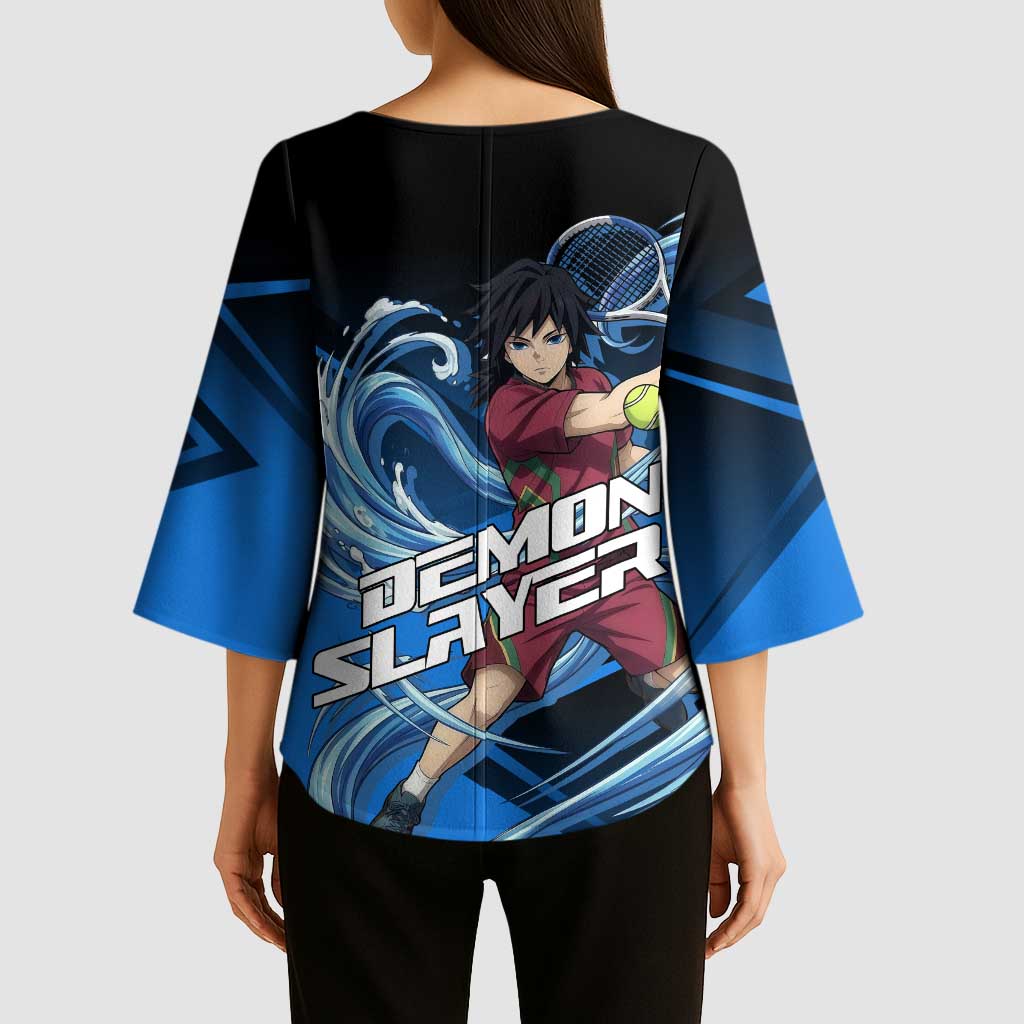 Giyuu Tomioka Water Serve Kimono Sleeve Blouse Sporty Anime Mashup Style