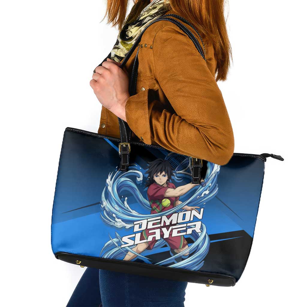 Giyuu Tomioka Water Serve Leather Tote Bag Sporty Anime Mashup Style