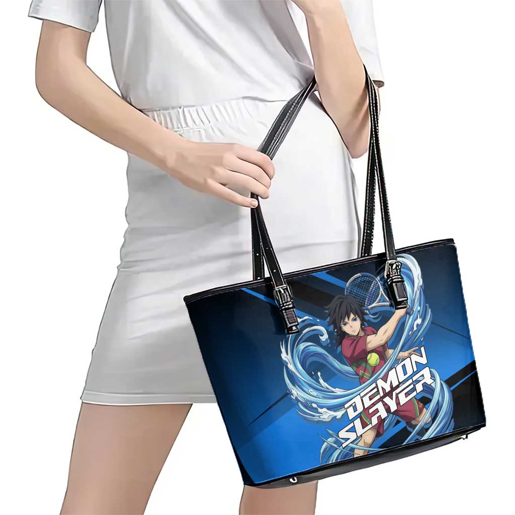 Giyuu Tomioka Water Serve Leather Tote Bag Sporty Anime Mashup Style