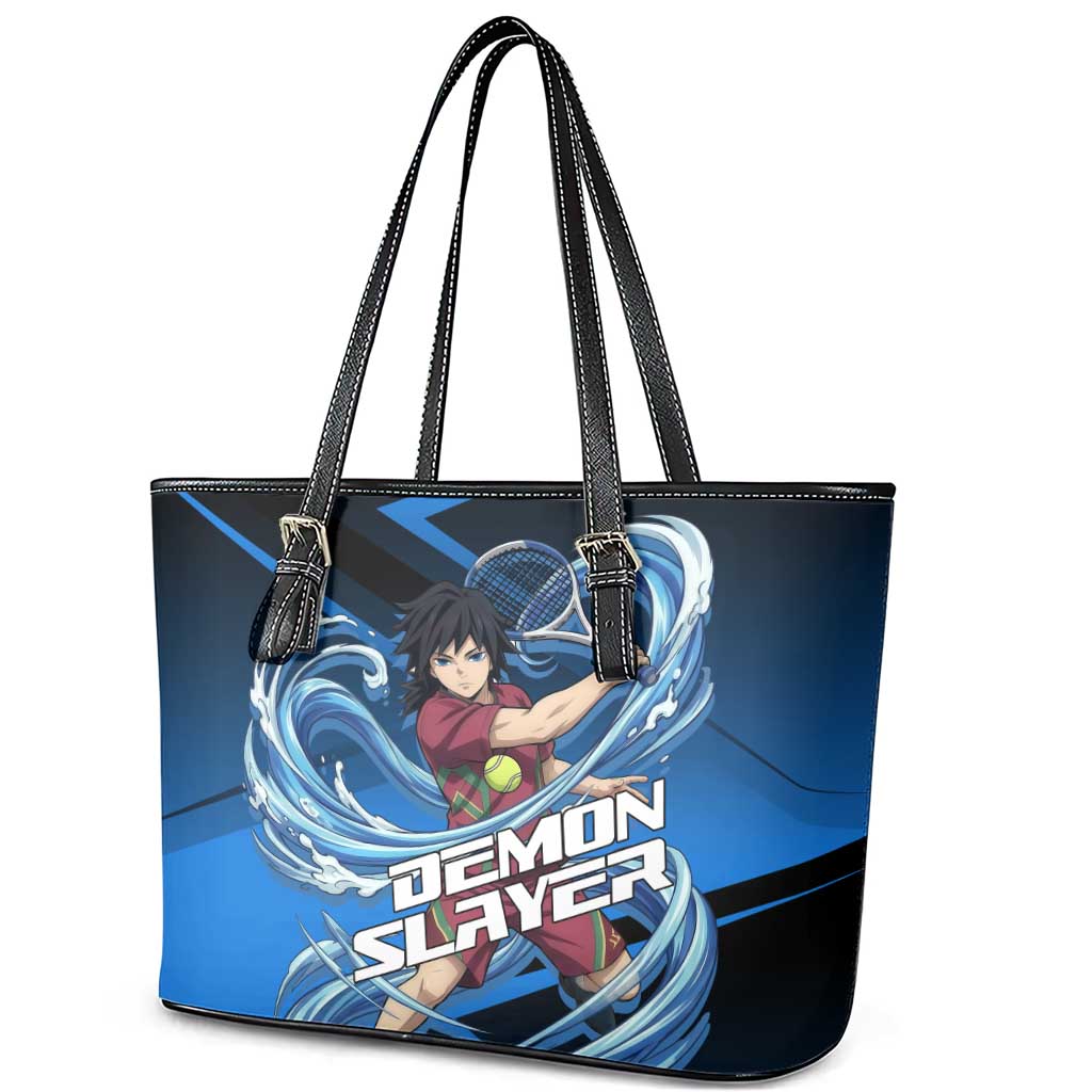 Giyuu Tomioka Water Serve Leather Tote Bag Sporty Anime Mashup Style