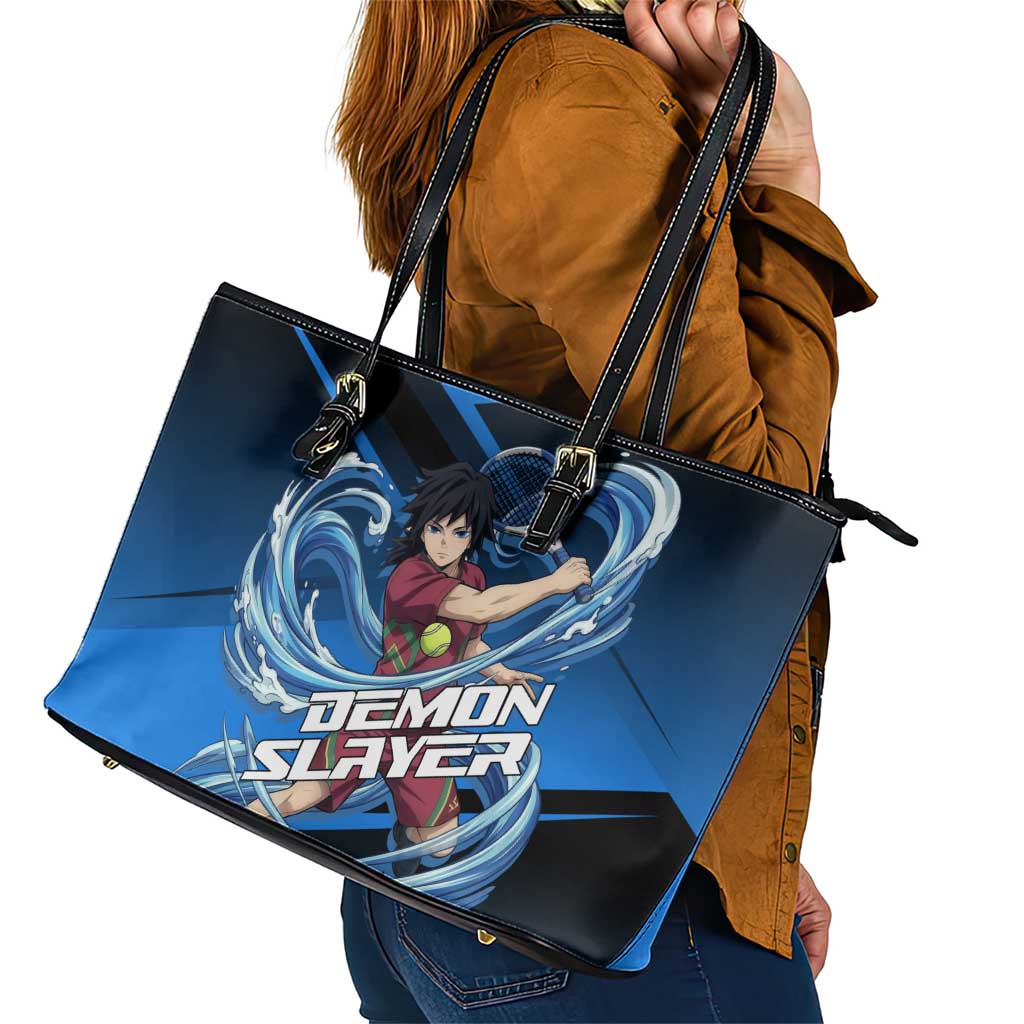 Giyuu Tomioka Water Serve Leather Tote Bag Sporty Anime Mashup Style