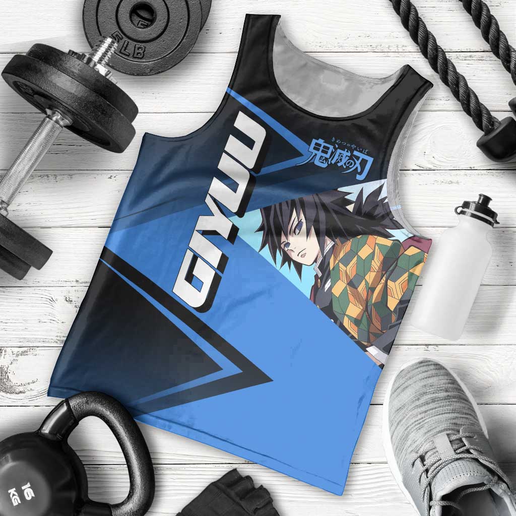 Giyuu Tomioka Water Serve Men Tank Top Sporty Anime Mashup Style
